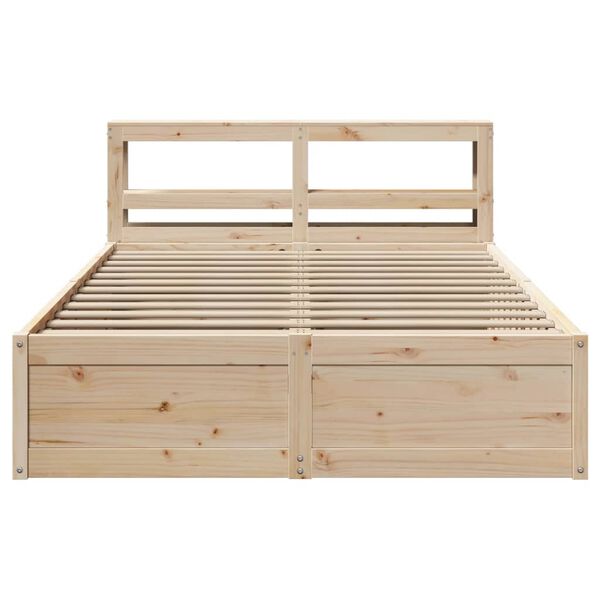 vidaXL Cadre de lit avec tête de lit 140x190 cm bois de pin massif