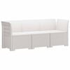 vidaXL Canap&eacute; de jardin 3 places style rotin PP Blanc