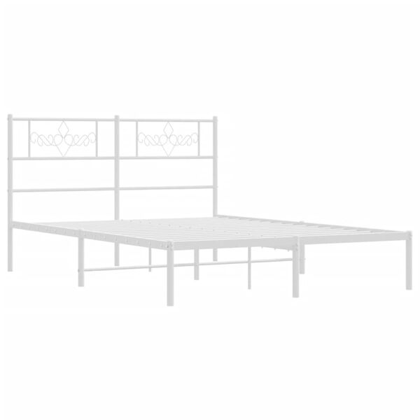 vidaXL Cadre de lit métal sans matelas et tête de lit blanc 120x200 cm