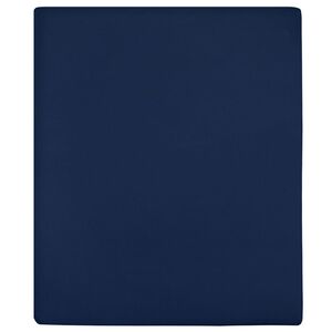 vidaXL Draps-housses Jersey 2 pcs Bleu marine 100x200 cm Coton