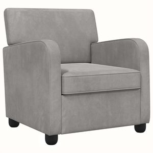 vidaXL Fauteuil Gris clair Velours