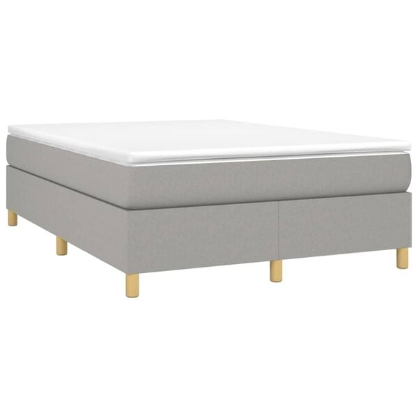 vidaXL Sommier &agrave; lattes de lit avec matelas Gris clair 140x200cm Tissu