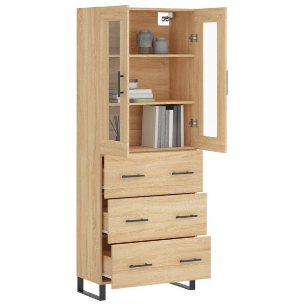 vidaXL Buffet haut Ch&ecirc;ne sonoma 69,5x34x180 cm Bois d'ing&eacute;nierie