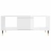 vidaXL Table basse Blanc brillant 90x50x36,5 cm Bois d'ing&eacute;nierie