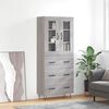 vidaXL Buffet haut Sonoma gris 69,5x34x180 cm Bois d'ingénierie