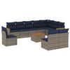 vidaXL Ensemble de canap&eacute; de jardin 11 pcs avec coussins gris r&eacute;sine tress&eacute;e