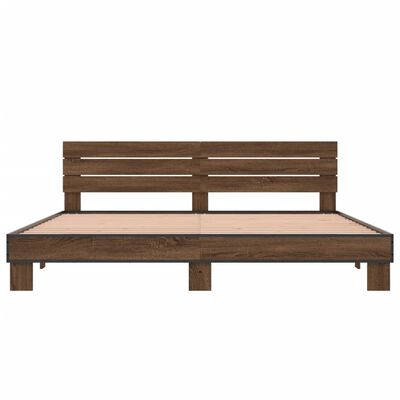 vidaXL Cadre de lit sans matelas chêne marron 180x200 cm