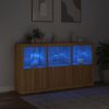 vidaXL Buffet avec lumières LED chêne sonoma 181,5x37x100 cm