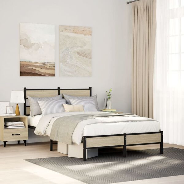 vidaXL Cadre de lit sans matelas chêne sonoma 120x200 cm