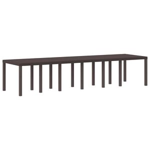 vidaXL Table de jardin pour repas Marron 350 x 100 x 73 cm polyrotin