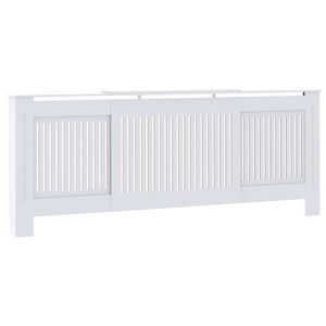 vidaXL Cache-radiateur bois d'ing&eacute;nierie Blanc 205 cm