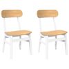 vidaXL Chaises &agrave; manger 2 pcs blanc bois massif caoutchouc
