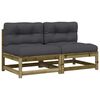 vidaXL Canap&eacute;s jardin sans accoudoirs coussins 2 pcs bois pin impr&eacute;gn&eacute;