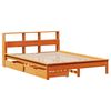 vidaXL Lit biblioth&egrave;que sans matelas cire marron 135x190 cm pin massif