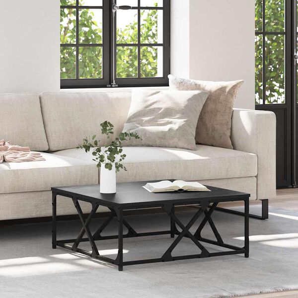 vidaXL Table basse Ch&ecirc;ne noir 70 x 70 x 30 cm Bois d'ing&eacute;nierie