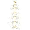 vidaXL Arbre de No&euml;l en m&eacute;tal Dor&eacute; 150 cm Acier rev&ecirc;tu de poudre
