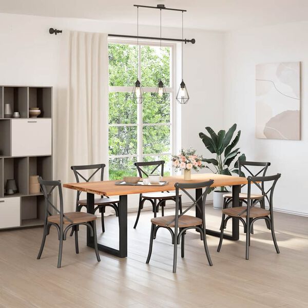 vidaXL Dessus de table marron clair bois ch&ecirc;ne massif rectangulaire