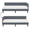 vidaXL Cadre de lit d'angle avec matelas Autre 2 pcs Gris Velours