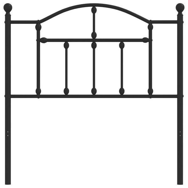 vidaXL T&ecirc;te de lit de remplacement m&eacute;tal noir 90 cm