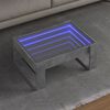 vidaXL Table basse avec LED infini gris b&eacute;ton 70x53x30 cm