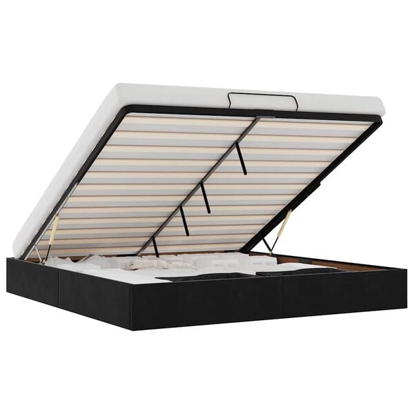 VidaXL Cadre de lit ottoman sans matelas noir 160x200 cm velours