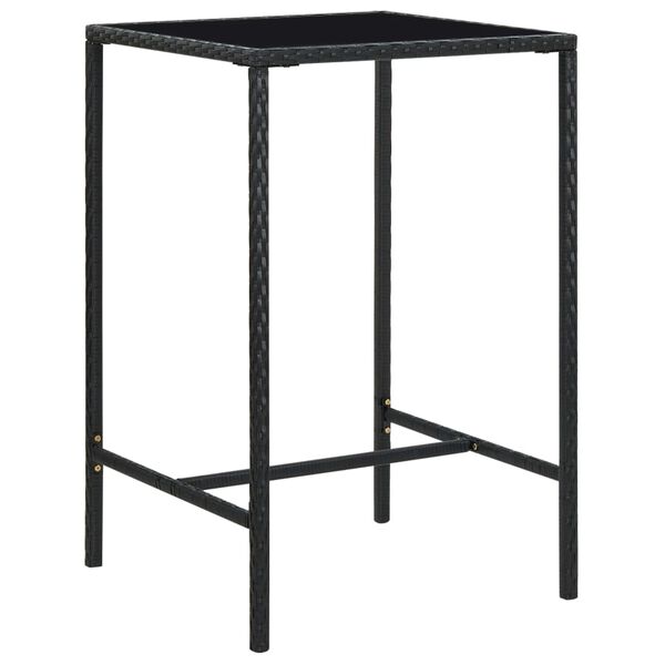 vidaXL Ensemble de bar de jardin 3 pcs R&eacute;sine tress&eacute;e Noir