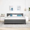vidaXL Lit boxspring avec matelas Gris fonc&eacute; 180 x 200 cm tissu