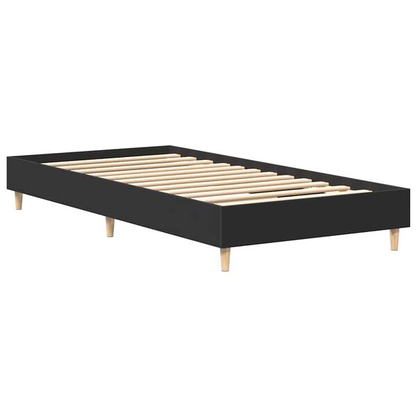 vidaXL Cadre de lit sans matelas noir 100x200 cm bois d'ing&eacute;nierie