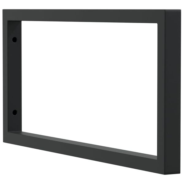 vidaXL Supports d'&eacute;tag&egrave;res pour lavabo 2 pcs noir rectangulaire acier