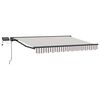 vidaXL Cadre de store manuel avec LEDs Gris clair et blanc 3 x 2,5 m