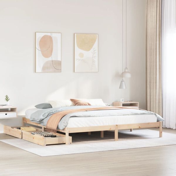vidaXL Cadre de lit sans matelas 200x200 cm bois massif de pin