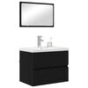 vidaXL Ensemble de mobilier de salle de bain 3 pcs Ch&ecirc;ne noir