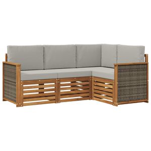 vidaXL Ensembles de canap&eacute;s avec coussin 4 pcs Bois d'Acacia Massif