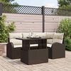 vidaXL Ensemble de canap&eacute; de jardin 5 pcs Marron Poly rotin