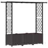 vidaXL Lit &Eacute;lev&eacute; avec Treillis et Toit Marron 162,5 x 40 x 136 cm PP