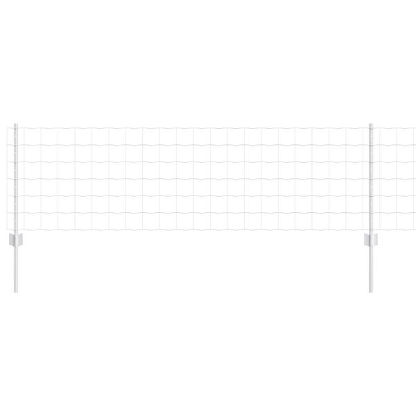 vidaXL Cl&ocirc;ture avec poteau Argent&eacute; 0,6 x 10 m Acier
