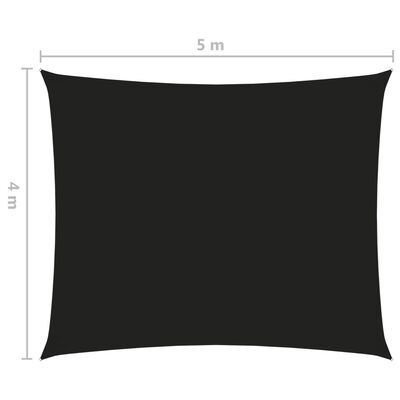 vidaXL Voile de parasol tissu oxford rectangulaire 4x5 m noir