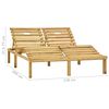 vidaXL Chaise longue double et coussins beige Bois de pin impr&eacute;gn&eacute;