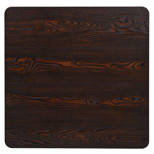 vidaXL Table de bistro MDF et acier Carré 80 x 80 x 75 cm Frêne foncé