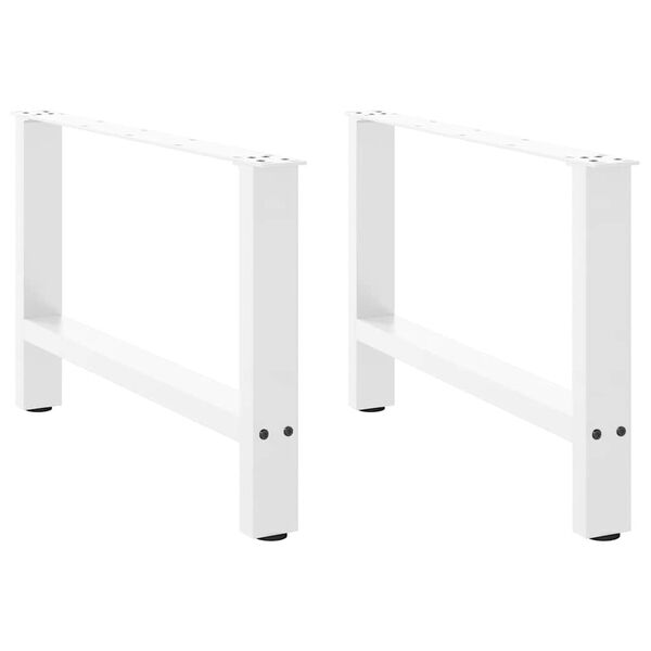 vidaXL Pieds de table basse Blanc 2 pi&egrave;ces 70 x (42-43) cm Acier