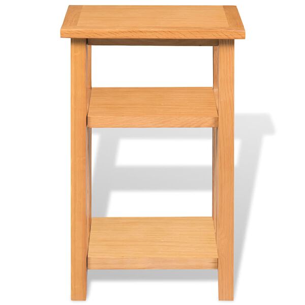 vidaXL Table d'appoint avec &eacute;tag&egrave;re &agrave; revues Ch&ecirc;ne massif 27x35x55 cm