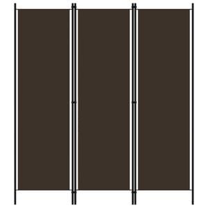 vidaXL Cloison de s&eacute;paration 3 panneaux Marron 150x180 cm
