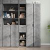 vidaXL Buffet haut gris béton 30x42,5x185 cm bois d'ingénierie