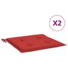 vidaXL Coussins de chaise de jardin lot de 2 rouge 50x50x3 cm