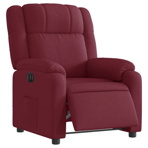 vidaXL Fauteuil inclinable &eacute;lectrique Rouge bordeaux Tissu