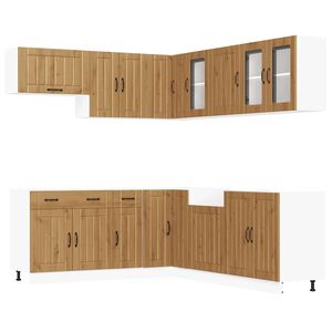 vidaXL Ensemble d'armoires de cuisine 11 pcs Lucca bois d'ing&eacute;nierie
