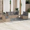 vidaXL Salon de jardin avec coussins 7 pcs beige r&eacute;sine tress&eacute;e