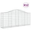 vidaXL Paniers &agrave; gabions arqu&eacute;s 12 pcs 200x30x80/100 cm Fer galvanis&eacute;