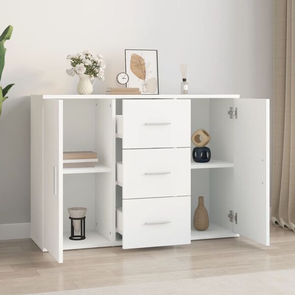 vidaXL Buffet blanc 91x29,5x65 cm bois d'ing&eacute;nierie
