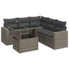 vidaXL Salon de jardin 6 pcs avec coussins gris r&eacute;sine tress&eacute;e